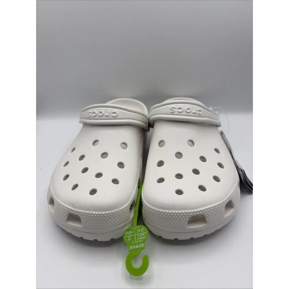 Crocs Men's Classic Clog Authentic Shoe Style 10001 Sz US M9 W11 EU 43 NWT White